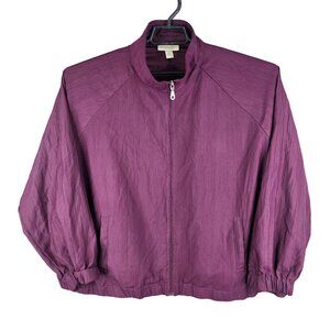 Womens Purple Appleseeds Jacket Full Zip Long Sleeve 100% Polyester Size 3X